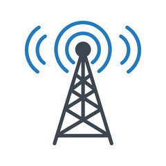 Communication tower icon. Radio tower icon