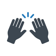 Raising hand gesture icon