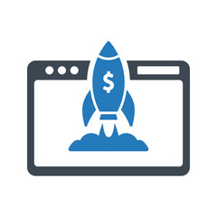 Website startup icon. Project launch icon