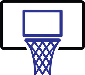 Basketball Hoop Icon Symbol of Sport, Play