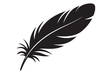 Obraz premium Bird feather icon silhouette vector illustration on white background 