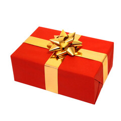 Obraz premium Christmas Gift boxes isolated. Gift boxes in decor paper isolated on the transparent background. Giftboxes with decorative ribbon bows. christmas presents. Isolated realistic present boxes mockups