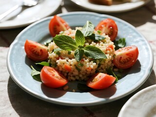 Arabic Cuisine Dishes. abbouleh A salad made from parsley, bulgur wheat, tomatoes, and mint.