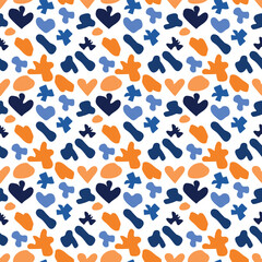 seamless pattern with hearts. Abstract hand drawn background. 