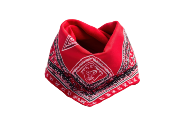 Vibrant red patterned neck warmer bandana stylish accessory cozy winter on transparent background