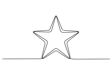 Obraz premium Continuous one line drawing star outline icon design 