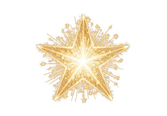 Golden starburst illustration isolated on transparent background