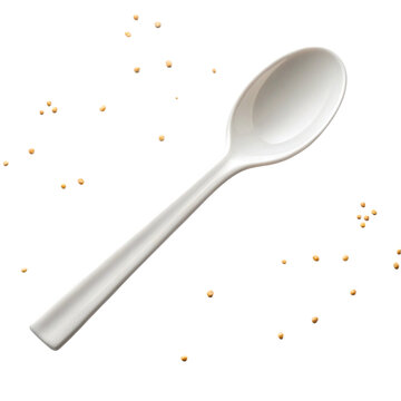 Disposable spoon isolated on white background 2