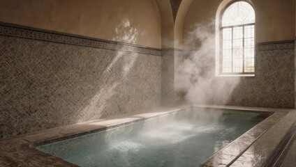 Serene Indoor Pool with Steam and Natural Light.
