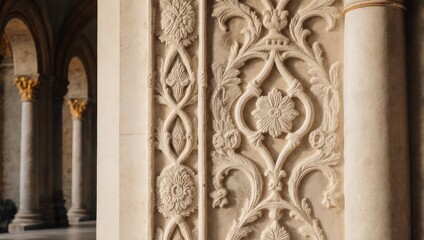 Intricate Plasterwork and Architectural Details in a Grand Hallway.