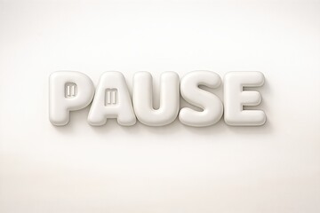 Pause button symbolism representing mental tranquility and contemplation in a minimalistic white space inviting reflection and mindfulness captured with clarity