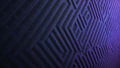 Abstract purple 3D maze with futuristic lighting