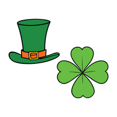A festive leprechaun hat paired with a shiny good luck horseshoe, symbolizing Irish charm, fortune, and St. Patrick&rsquo;s Day magic on a cheerful, celebratory design.

