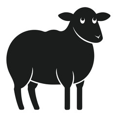 A simple black silhouette of a sheep icon in a rounded flat vector style