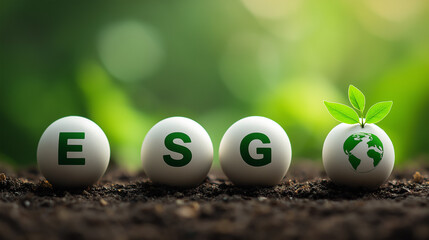 ESG Abbreviation on Wooden Blocks &ndash; Environment, Social and Governance Concept for Sustainable Business Development