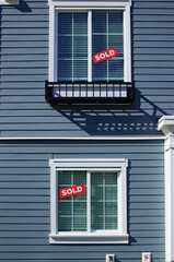 Modern apartment buildings in Richmond, British Columbia, Canada.