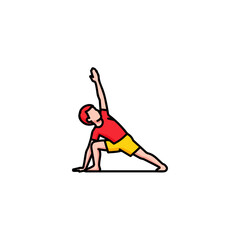 Fototapeta premium Man Performing Side Plank Yoga Pose.