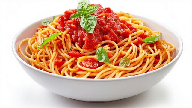 bowl of spaghetti marinara