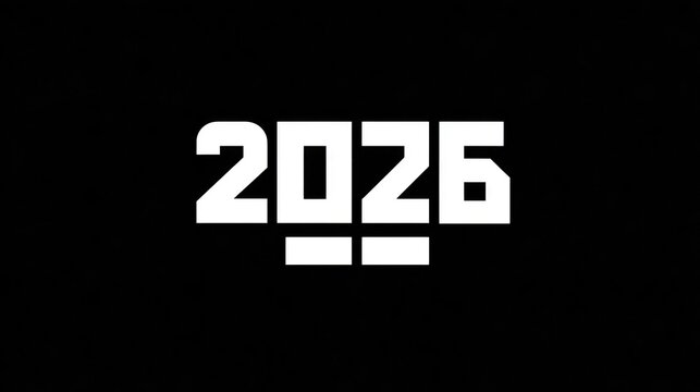 Typography Logo of Numbers 2026 for Symbol Concept and Square Template - Powered by Adobe