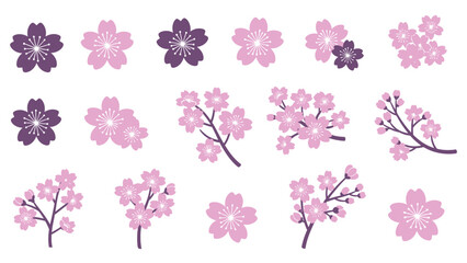 multiple flower and branch variations