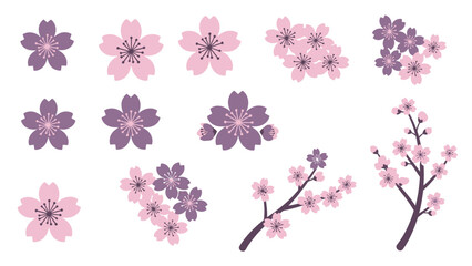 multiple flower and branch variations