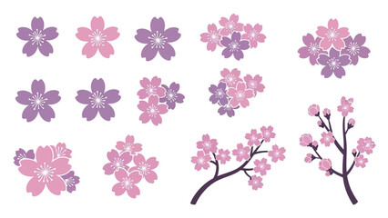 multiple flower and branch variations