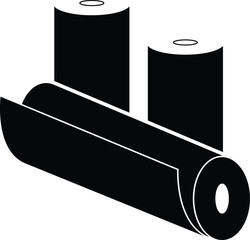 Textile roll vector icon. Paper tube illustration design for kitchen cleaning towel, carpet, scroll whatman, fabric