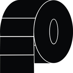 Black roll stickers paper for barcode on white background