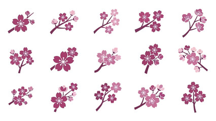 multiple flower and branch variations