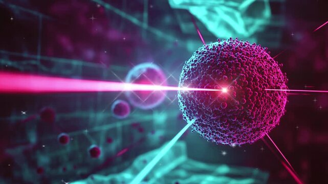 Laser targeting cancer cells, innovative medical disease treatment