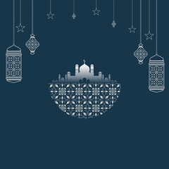 Ramadan and Eid al-Fitr theme design, Islamic background with. Vector illustration