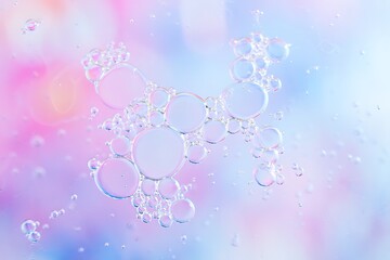 Abstract Oil Bubbles in Water with Soft Pastel Pink, Blue and Purple Gradient for Dreamy Background