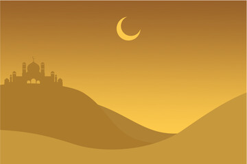 Ramadan and Eid al-Fitr theme design, Islamic background with. Vector illustration