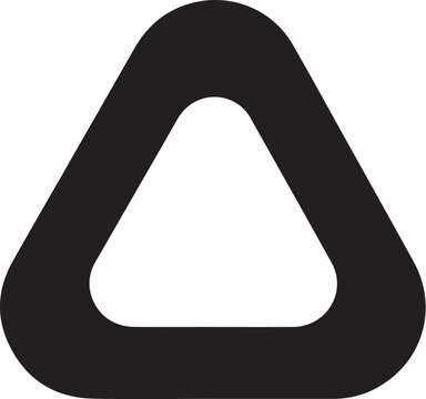 Black rounded triangle shape isolated