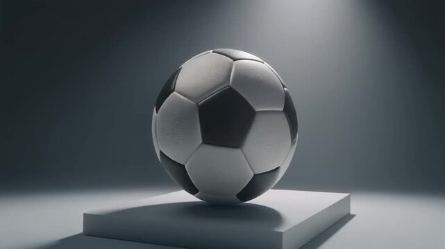 Spinning Soccer Ball on Spotlight Stage