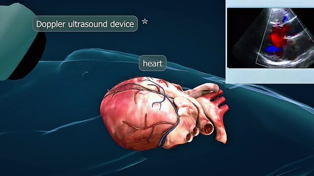 Heart ultrasound with doppler ultrasound device