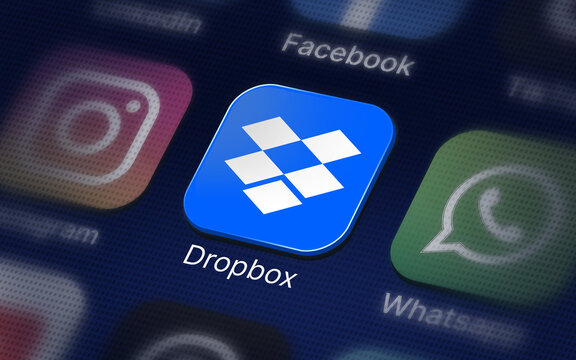 Dropbox Company logo on the smartphone