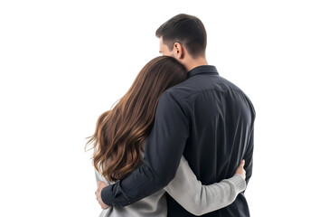Couple embracing in intimate moment together