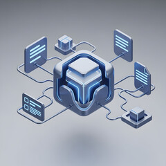 Futuristic technology network connection concept.