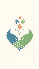 Heart Shaped Hands Giving Gifts.