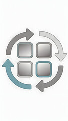 Cycle of process flow chart arrows.