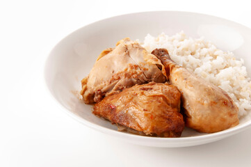 ガーリックチキンともち麦ごはん