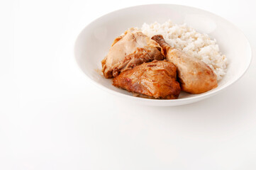 ガーリックチキンともち麦ごはん