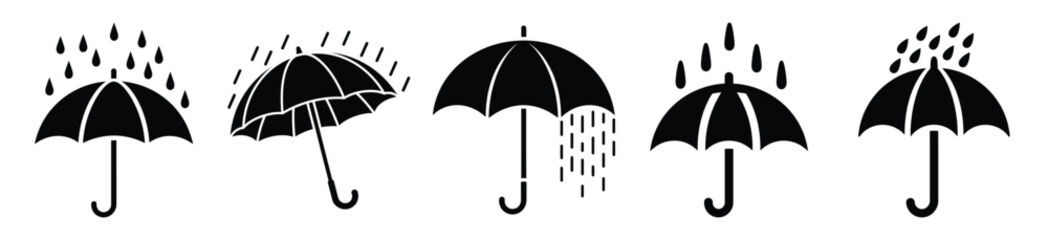 Isolated umbrella rain on the white background. © Pallobroy