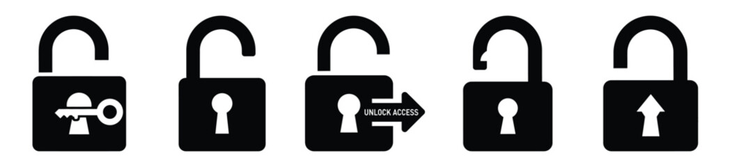 Isolated unlock access on the white background.