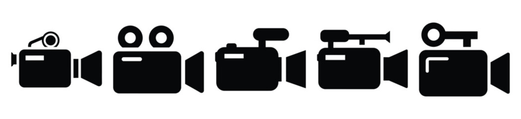 Isolated video camera on the white background.