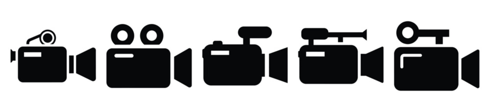 Isolated video camera on the white background.