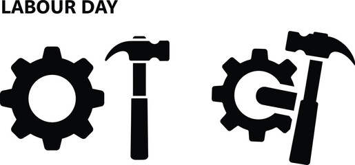 Labour Day Tools and Gear Worker Symbol Vector