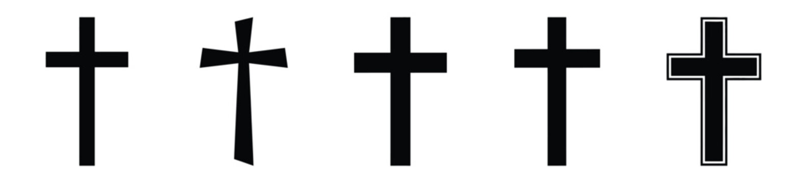 Isolated cross close on the white background.