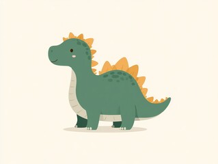 Naklejka premium Cute Dinosaur Character for Kids Flat Illustration